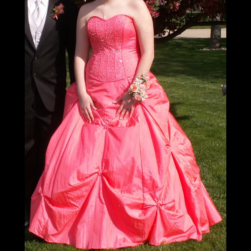Mori Lee Pink Prom Dress Size 14